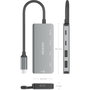 Aisens Hub USB-C A109-0946 con PD 100W y 4 puertos adicionales, Gris